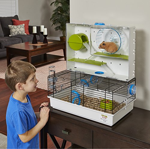 MidWest Homes for Pets Hamster Cage | Awesome Arcade Hamster Home (White) | 18.11 x 11.61 x 21.26 Inch - color: White, size: 18.1"L x 11.4"W x 21.5"H