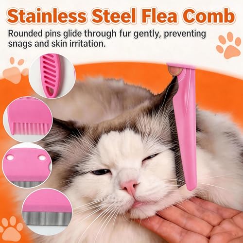 2pcs Rabbit Brush, Bunny Brush, Small Animal Grooming Comb, Removes Loose Fur, Detangles & Massages for Rabbits, Chinchillas, Puppies & Kittens During Shedding and Bath Time