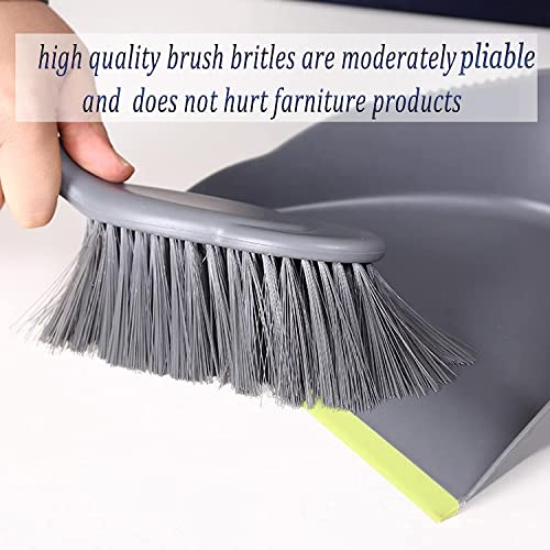 Dust Pan Broom Dustpan Brush - Dust Pans with Brush, Hand Broom and Dustpan Set, Handheld Broom and Dustpan Set, Used to Clean Floors, Tables, Animal Cages, PET Fiber Bristles (3pcs) - size: 3 count