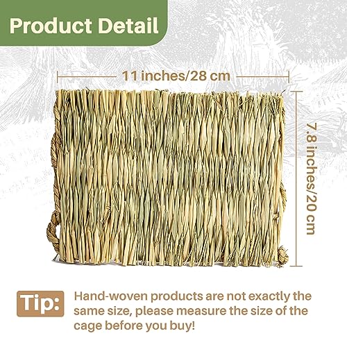 Sukh Bunny Mat for Rabbits - 3 Pack Natural Woven Rabbit Grass Mats | Rabbit Mat, Bunny Bedding & Cage Bed, Rabbit Cage Accessories, Bunny Supplies for Guinea Pigs, Chinchillas and Hamsters - size: 3 PCS