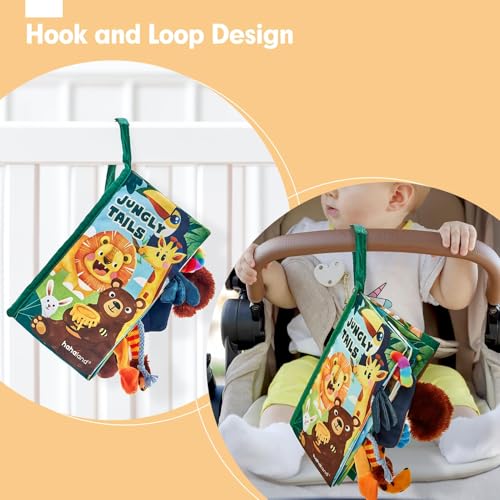 hahaland Baby Books 0-6 Months,Infant Tummy Time Toy Sensory Toys | 6 to 12 Months Touch Feel Book Travel Toy Gifts for Boy Girl 0-3 Month Baby Shower Birthday Easter Basket Stuffers 1PCS - style: A - Jungle - 1 Book