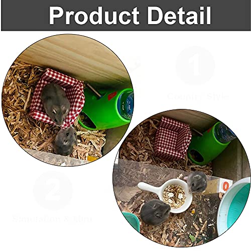 Hamster Mini Cotton Sofa Chair, Small Animal Blue Red Bed Cozy with Pillow, Cage Decor Photo Toys, Relax Habitat House Accessories, Sleep Pad Rest Nest for Hamster, Mice - color: Red Sofa