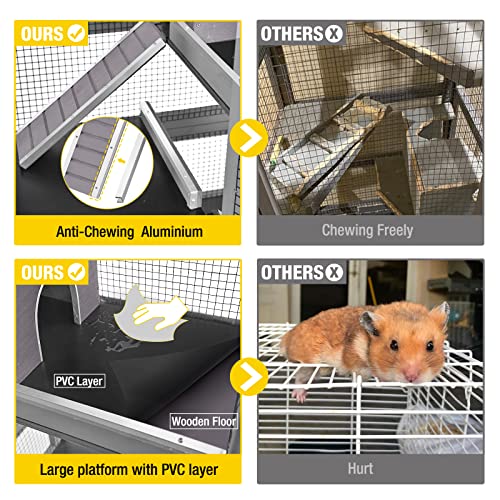 Aivituvin Ferret Cage Large Chinchilla Cage Upgrade Metal Frame Rat Cage, 5 Levels - size: 27.6"L x 20.0"W x 55.2"H