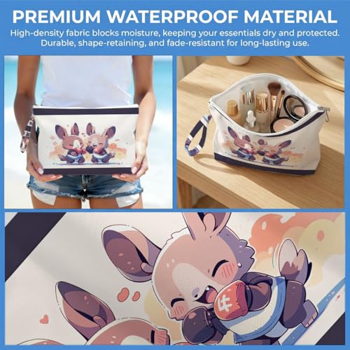 ENGVZ Wet Dry Bag, Waterproof Travel Pouch, Large Zipper Bag For Swimsuits, Diapers, Toiletries, Makeup, Women And Girls Cute Boxing Bunnies - color: Bunny