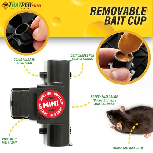 Tratper Mouse Tunnel Traps. Prevents Accidental Triggering with Dual Tunnel Design. Covered Snap Traps for Humane Kill, Safe and Reusable, Pest Control for Mice, Indoor & Outdoor Use, 4 Pack - size: 4 Pack Small - Mouse Size