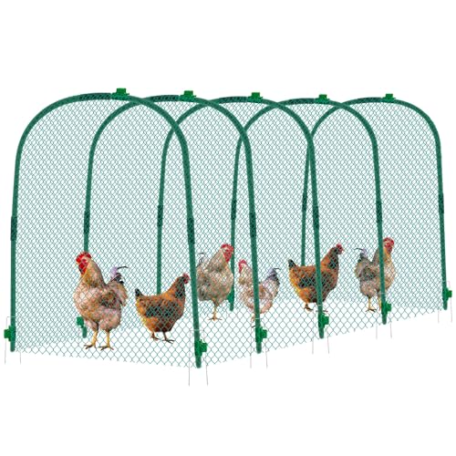Yalikop Large Chicken Tunnel Coop Run, 157 × 31.5 x 25.5 Inch, Easy to Install Green Yard Poultry Tunnel for Outdoor Yard, Ideal for Chickens, Ducks, Rabbits, and Small Animals