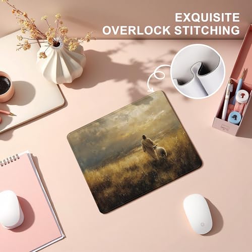 Christian Jesus with Lamb Mouse Pad, Christian Jesus Religious Gifts Mouse Pads Mousepad for Office Desk Computers Laptop, Religious Faith Office Supplies Desk Accessories, 9.5x7.9 Inch - color: 16Child