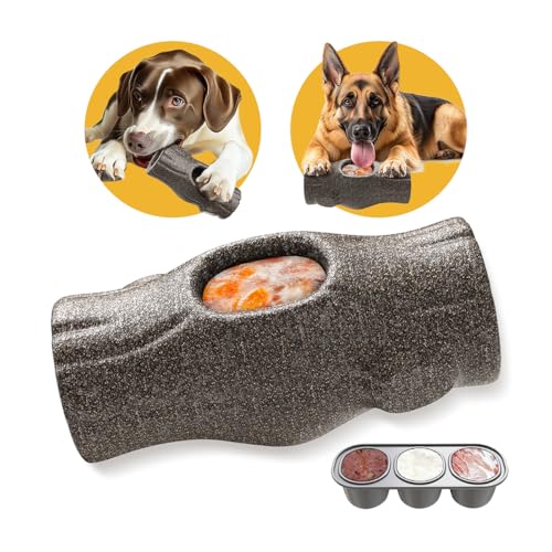 Mankoda Dog Frozen Treat Toy to Keep Them Busy - Chew for Medium/Large Dogs | Heavy Duty Indestructible Toy for Aggressive Chewer, Interactive Puzzle, Fillable Lick Toy with Frozen Mold, Boredom&Anxiety - color: Brown-1 Pack