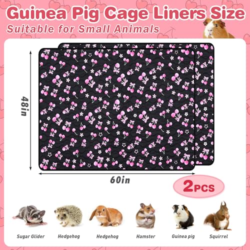 2 Pack Waterproof Guinea Pig Cage Liner, 48" x 60" Washable Reusable Guinea Pig Liner, Super Absorbent Leak-Proof Pet Pee Pad Mats for Guinea Pigs Rabbit Chinchilla Bunny Hamster - size: 48*60 inch 2pack