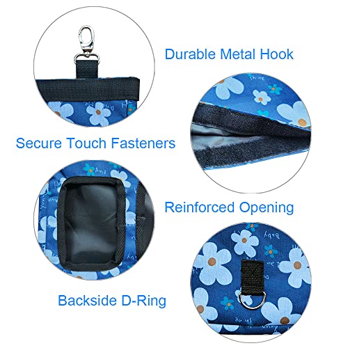 RIOUSSI Guinea Pig Hay Feeder, Hanging Rabbit Hay Feeder Bag.BlueFlower,2Ct | Upgraded Double Layer Fabric | Bite Resistant | Cleaner Hay & Less Mess | Small Animal Hay Holder for Bunnies & Chinchillas - color: Blueflower-2pack