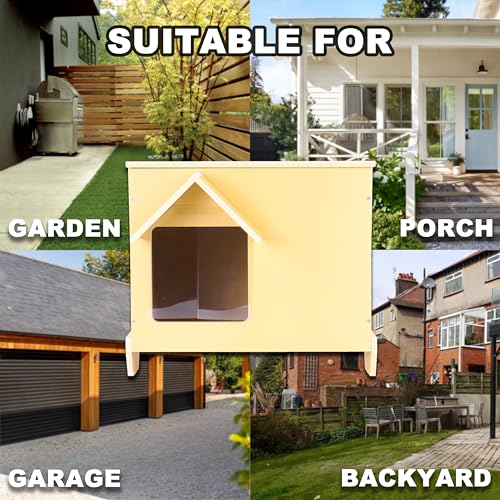 Outdoor Cat Houses Feral Cat Shelter Wooden Stray Cat Condo Outside Sturdy Waterproof and Insulated with Escape Door (one cat upgrate) - style: one cat upgrate