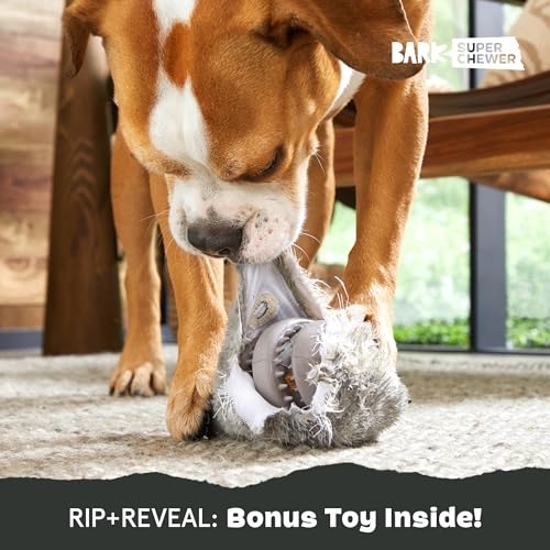 BarkBox Hare Raiser Super Chewer - 2-in-1 - Toy for Medium to Large Dogs | Durable Dog Toy for Aggressive Chewers - Plush - color: Hare - Large