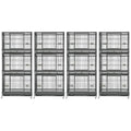 Homey Pet 4 Pack Three Tier 37" Heavy Duty Stackable Dog Crate with Wheels | Drop Cages for Dogs with Escape proof Locks, Tray, Bowl, Open Top, for Small and Medium Dogs, Breeders and Multi-dog Homes - size: 37"L x 22.5"W x 29.5"H - 3 Tiers - 4 Pack