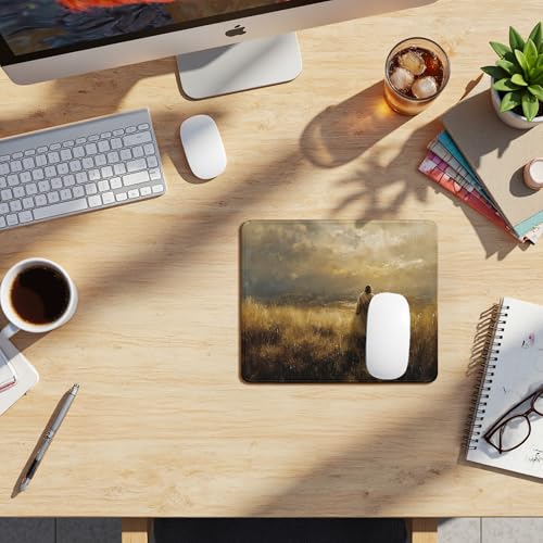 Christian Jesus with Lamb Mouse Pad, Christian Jesus Religious Gifts Mouse Pads Mousepad for Office Desk Computers Laptop, Religious Faith Office Supplies Desk Accessories, 9.5x7.9 Inch - color: 16Child