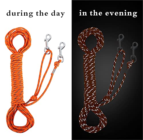 Reflective Cat Leash -30FT Cat Cable Out Escape Proof Walking Leads Yard Long Durable Safe Personalized Extender Leash Traning Play Outdoor for Puppies/Kittens/Rabbits/Small Animals - color: Orange, size: 30FT