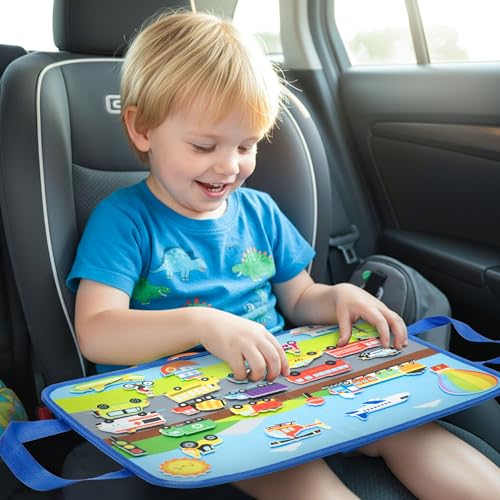 WATINC Travel Felt Board Story Set - 25PCS Portable Felt Board Educational Birthday Gift for Boys Girls, Themed Storytelling Preschool Early Learning Interactive Play Kit for Toddlers (Transportation) - style: Transportation