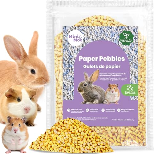 mini&moe Rabbit Bedding Guinea Pig Bedding Paper Pellet Bedding: Odor Control & Moisture Absorbent Natural Paper Pellet Bedding - for Small Animal Guinea Pigs, Rabbits,Hamsters Bedding 3.96lb - color: Gigi, size: 3.96lbs