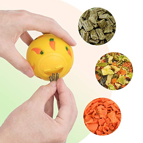 Niteangel Treat Ball, Snack Ballfor Guinea Pigs, Rabbits, Hedgehogs and Other Small Pets (Small, Yellow) - color: Yellow