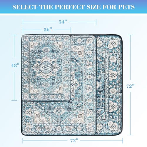 Ocean-Blue Non-Slip Dog Washable Pee Pad Extra Large 72" x 72", Reusable Pet Training Pad for Dogs, Cats, and Puppies - color: Ocean Blue, size: 72"x72" 1Pack