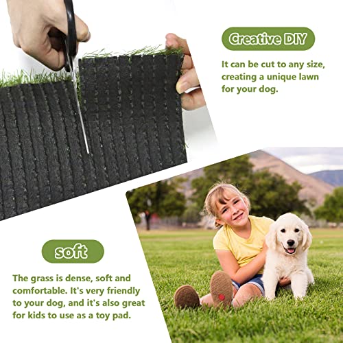 43.3 x 29.5 Inches Fake Grass Pee for Dogs Artificial Grass Rug Turf for Puppy Potty Training Washable Grass Mat Pee Grass for Dog Potty Tray