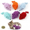 Catnip Toys Crochet Mouse, 6 Pcs Yarn Cat Nip Mice Safe Teeth Cleaning Chew Toy for Indoor Kittens Kitty, Adult Cats Interactive Catnip Cat Kicker Toys Anxiety Relief - color: 6pcs