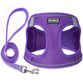 Dog Harness with Leash Set, Step-in Adjustable Puppy Pet Vest, Purple XXS | Lightweight Breathable Air Mesh, Night Safety Reflective, No Pull Puppy Vest Harnesses for Small Medium Large Dogs, Cats - color: Purple, size: XXS(Chest:10"-12")