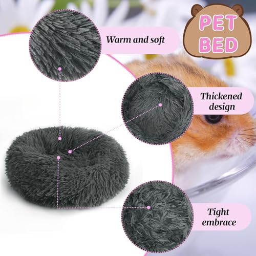 PETKNOWS 2 Pack Guinea Pig Beds Warm Winter Hamster Small Animal Bed | Thickened Plush and PP Cotton Fabric, Guinea Pig and Hamster Bed, Keeping Warm and Safe, 30cm Size with Inner Cushion - color: Blue, Grey