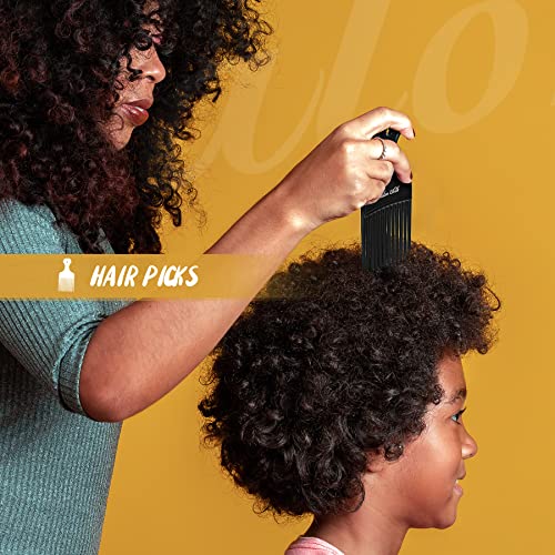 SalonSilk Professional Combs Set for Natural Black Curly Hair for Ladies - color: Black-11 PCS