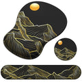 Ergonomic Mouse Pad with Wrist Rest and Keyboard Wrist Rest, Gel Mousepad and Wrist Rest for Computer Keyboard, Pain Relief, Non-Slip PU Base, Black Mouse Pad with Wrist Support for Gaming, Mountain - color: Mountain