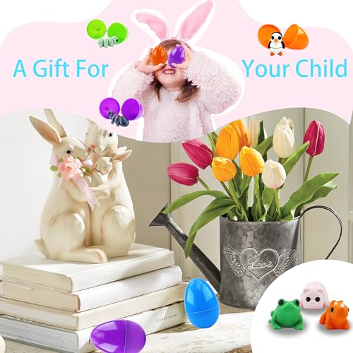Easter Egg with 38 pcs 3D Printed Animal Figurines Set,Articulated, Flexible, and Exquisitely Cute, Easter Basket Stuff Fillers with Easter Egg, for Kids. - style: Animal G