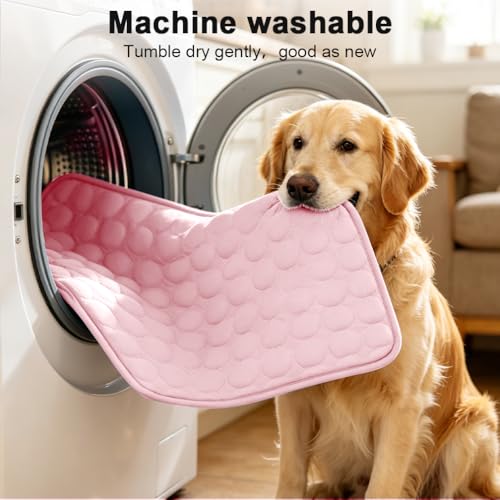 2026 Arc-Chill Upgraded Dog Cooling Mat Q-Max>0.4 Pet Cooling Pad | Non-slip Dog Bed Mats Washable Cooling Mat for Dogs Cats Instant Cool Relief for Indoor Floor Sofa, Outdoor Garden& Car Seats - color: Pink, size: 40x28 in