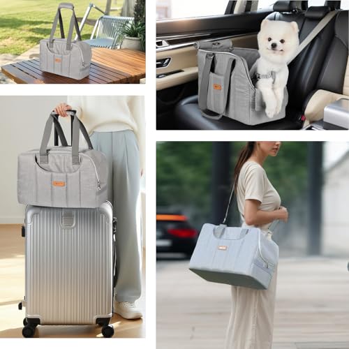 Dog Purse Carrier for Small Dogs Cats Rabbits Up to 12lbs, Lightweight Pet Sling Carriers with Crossbody Strap, Portable Puppy Soft Sided Tote Bag Carrier for Vet,Hiking,Travel Gray - color: Grey