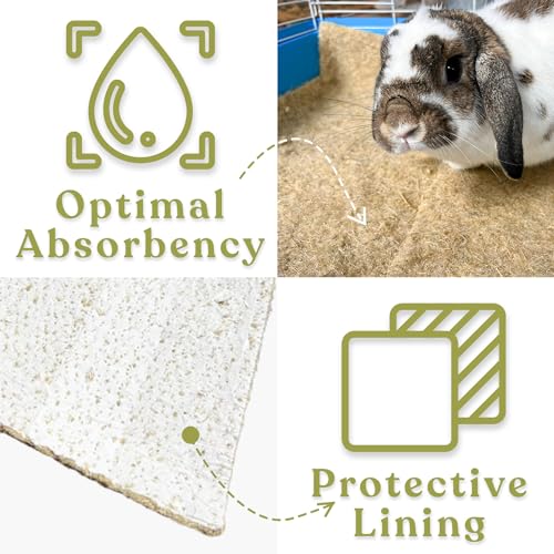 Cage Liners - Made from 100% Natural Hemp & Ultra-Absorbent Cage Liners for Small Animals - Superior Odor Control, Easy Clean & Durable Guinea Pig Mats Pack of 7 Liners 10”x20”