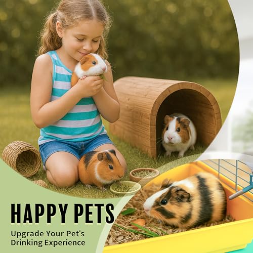 Choco Nose No-Drip Small Animal Water Bottle - Leak-Proof Patented Nozzle Helps Prevent Pet Cage Mess & Wet Bedding - Guinea Pig, Rabbit, Ferret, Hamster - BPA Free, Easy Install, 10.2 fl oz (C128) - color: C128 Green, size: Guinea Pigs-Small Bunnies-Ferr