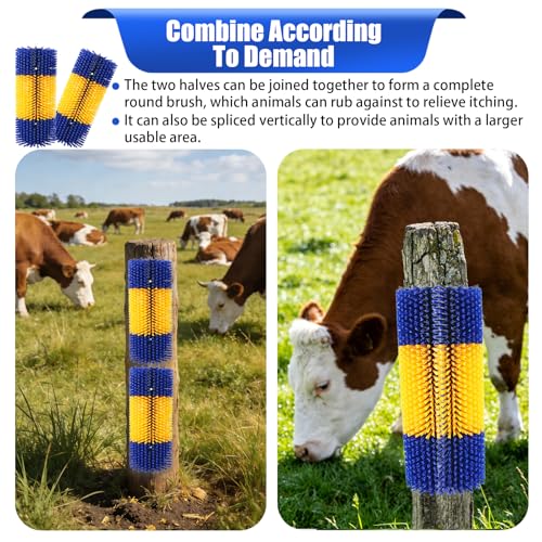 2pcs, Horse Brush, Livestock Scratching Brush, Goat Brush, Goat Scratching Post, Includes 8 Screws, Livestock Scratcher For Horses, Cows, Goats & Pigs Promotes Cleanliness & Skin Health