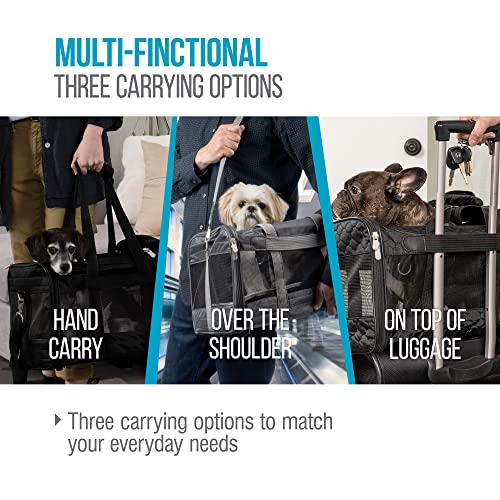 Sherpa Original Deluxe Travel Pet Carrier, Airline Approved & Guaranteed On Board - Black Lattice, Small - color: Black Lattice, size: 15.0"L x 10.0"W x 8.5"H