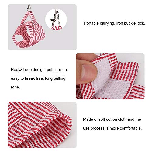 Squirrel Vest Harness Small Pet Harness and Leash Set Soft Adjustable Outdoor Walking Vest for Guinea Pig Chinchilla Ferret Rabbit S Red