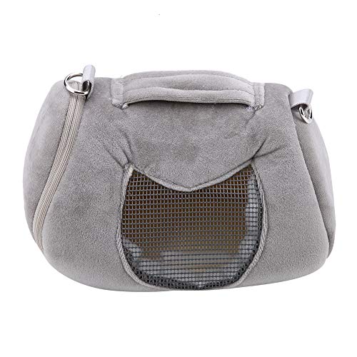Breathable Small Pet Carrier Bag, Pet Carrying Bag for Hamster Gerbil Rat Ferret, Mesh Ventilated Travel Outdoor Bag with Shoulder Strap for Small Animals (Grey) - color: Grey