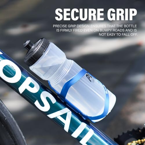 Chooee Bike Water Bottle Holder Aluminum, Bicycle Water Bottle Cage for Road Bikes Mountain Bikes Blue 2-Pack - color: Blue