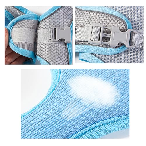 Rabbit Harness and Leash Set Escape Proof, Adjustable Soft Padded Vest, Breathable Mesh Bunny Harness with Reflective Strap, Safe for Small Animals(Blue,M) - color: Blue, size: M
