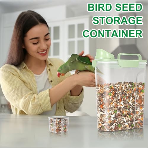 TBMax Travel Dog Food Storage Container 5 lbs with Dog Bowl, Airtight Pet Cat Food Storage Dispenser with Large Spout & Measuring Cup for Kibble Dog Treat Bird Seed Container -Green - color: Green 6Qt