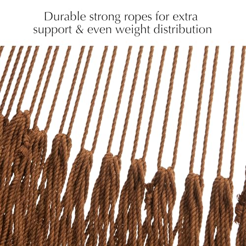 Handwoven Rope Mayan Hammock for Outside, 600 lbs Capacity | 2 Person, Portable Carrying Bag, Easy-Used Tree Straps, Carabiners, Soft Fabric, Patio (Desert, X-Large) - color: Desert, size: X-Large