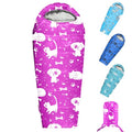 KidzAdventure Mummy Style 32 – 59F Kids Sleeping Bag with Pillow Sleeve, 4 Season, Lightweight and Backpacking Style, Ideal for Camping, Sleepover, Boys, Girls, and Youth - color: Pink kids up to 4'3"