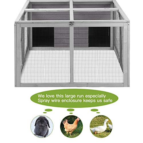 GUTINNEEN Rabbit Hutch Indoor, Bunny Cage Outdoor, Small Animal House with Large Run