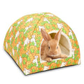 UPINS Rabbit Hideout,Large Bunny Hideout Bed | Washable Rabbit Bed House ,for Guinea Pig Hamster Squirrel Ferret ,Cage Accessories - color: Carrot