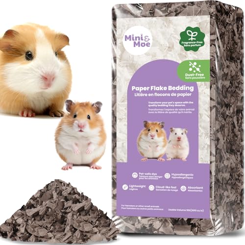 Hamster Bedding 25 Liters: Dust-Free and Odor Control Moisture Absorbent Natural Paper Small Pet Bedding - for Hamsters, Rabbits, Guinea Pigs and Small Animal - color: WOODS