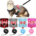 4 Pieces Ferret Harness and Leash Set Ferret Leash Small Pet with Cute Bowknot and Safe Bell Decor Chest Strap Harness for Outdoor Walking Rabbit Guinea Pig Bunny Hamster Puppy Kitten(Small)