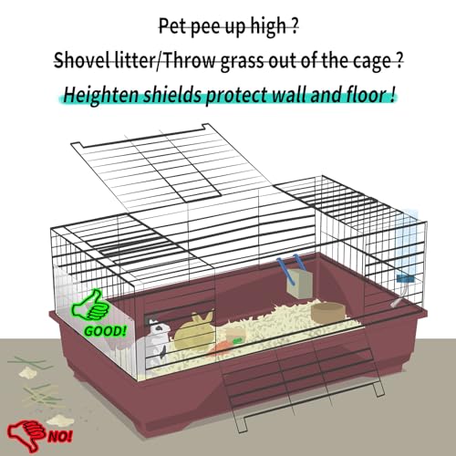 Oncpcare 12 Pack Pet Plastic Cage Liner Protection 14'' x 6'' Rabbit Cage Urine Guard Clear Cage Edge Liner Guinea Pig Side Lining Small Animal Cage Accessories - Keep Litter in The Cage