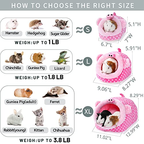 JanYoo Animal Bed Guinea Pig Accessories Cage Habitat Toy Hideout House Washable(L,Pig) - color: 2-Pig, size: L