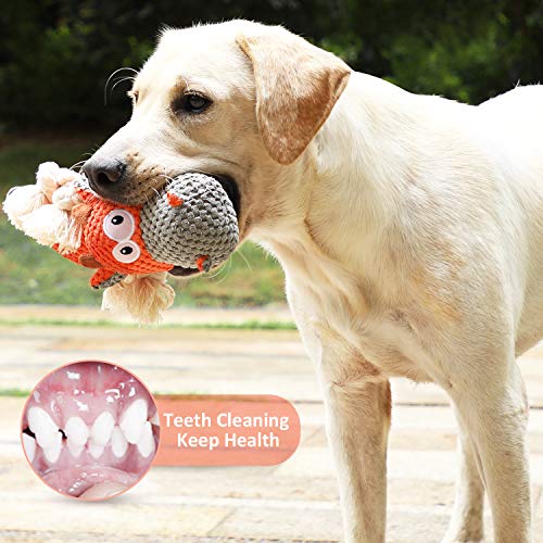 IOKHEIRA Dog Plush Toy for Large Aggressive Chewers,Indestructible Dog Squeaky Toys,Stuffed Animals Toys with Cotton Material and Crinkle Paper,Durable Chewing Toys (Carrot Orange, Cattle) - color: Carrot Orange